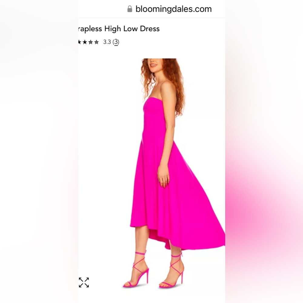 Susana Monaco strapless seamed high low dress NWT color Magenta Size Small - Picture 3 of 8